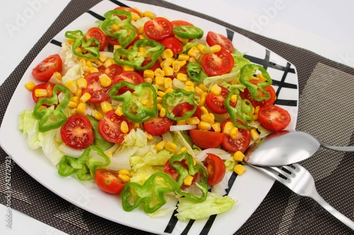 Plate with assorted salad