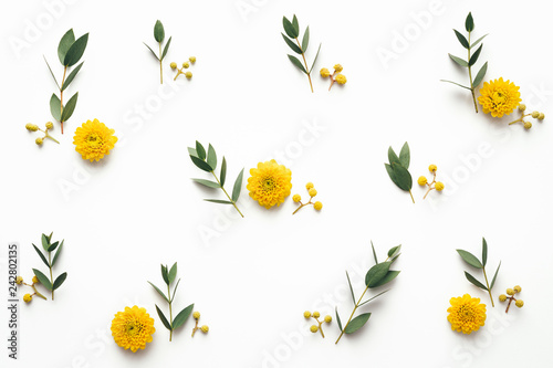 Spring Background With Yellow Flowers