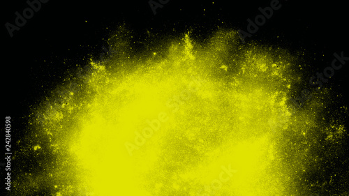 Yellow splash backdrop. Abstract watercolor splash in motion background. Art paint spray texture. Watercolor wallpaper