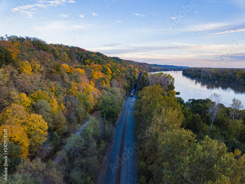 Train along the river