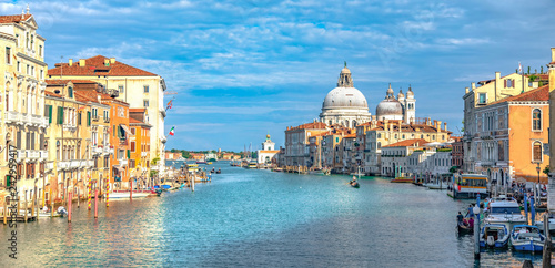Italy beauty, cathedral Santa Maria della Salute on Grand canal in Venice , Venezia