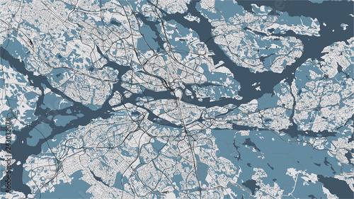 map of the city of Stockholm, Sweden