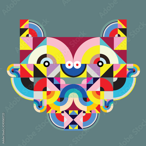 vector colorful abstract polygonal illustration animal face mask with abstract geometric shape