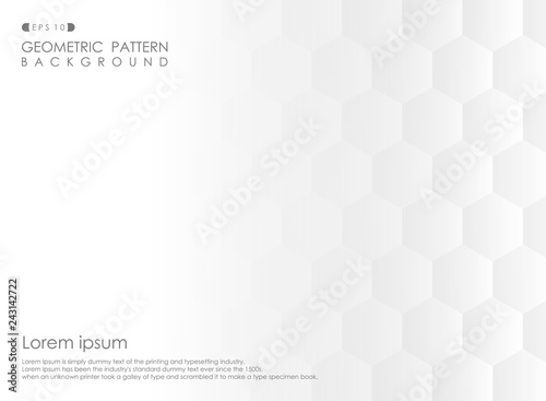 Abstract of pentagon geometric pattern gradient white background.