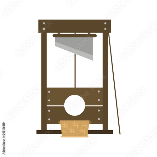 middle ages time guillotine color flat icon