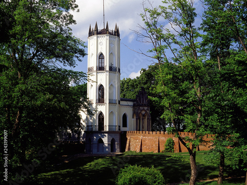 Opinogora, Poland - June, 2012: neo-gothic caste in Opinogora