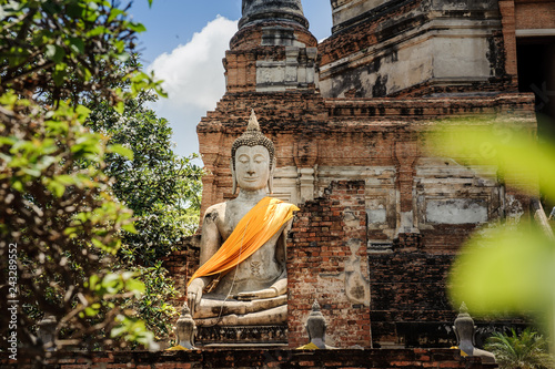 World Heritage of Wat Yai ChaiMongkhon temple at Ayutthaya history park in Thailand