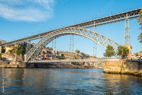View to the famous Dom Luís I Bridge in Oporto