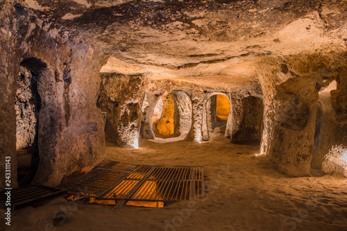 Explore Kaymakli underground city in Cappadocia, Turkey.