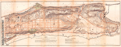 Old Map of Northern Manhattan, New York City, Harlem, Washington Heights, Inwood, 1868, Knapp