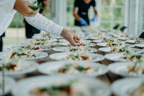 Preparing the wedding reception