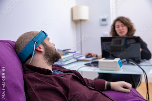 Biofeedback Theraphy Patient Being Tested