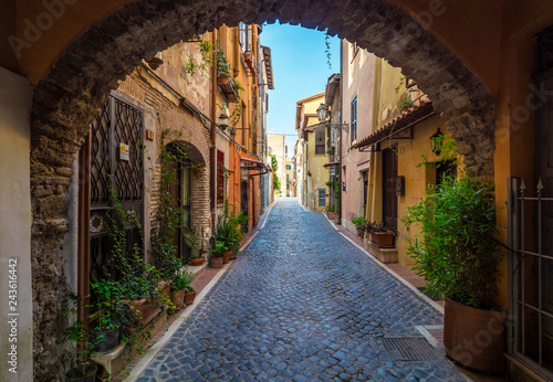 Monterotondo (Italy) - A city in metropolitan area of Rome, on the Sabina countryside hills. Here a view of nice historical center.