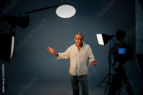 Actor in front on the camera in an audition