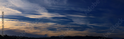twilight sky with striated clouds