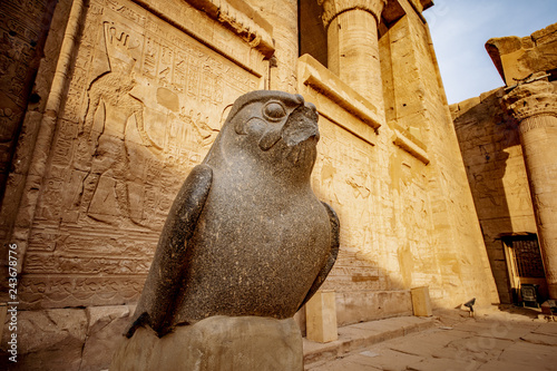 God Horus at the temple of Edfu in Egypt