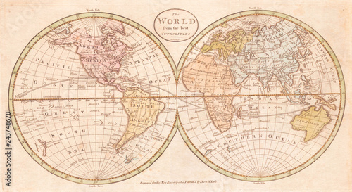Old Map of the World, Payne 1798