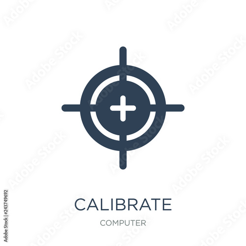 calibrate icon vector on white background, calibrate trendy fill