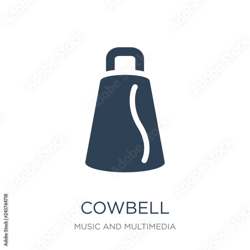 cowbell icon vector on white background, cowbell trendy filled i