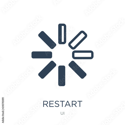 restart icon vector on white background, restart trendy filled icons from UI collection, restart vector illustration