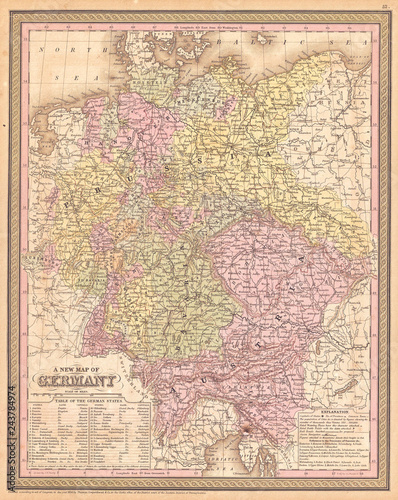 1853, Mitchell Map of Germany