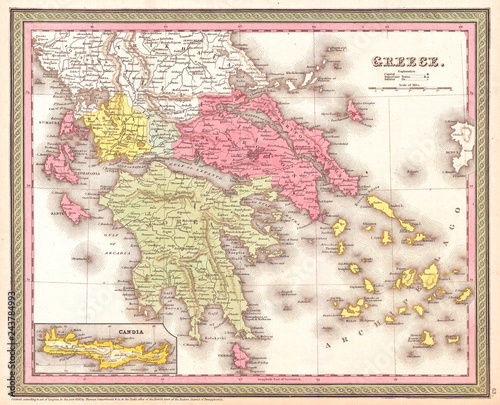 1853, Mitchell Map of Greece