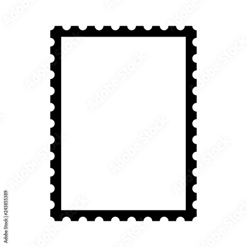 Blank postage stamp. Clean postage stamp template. Postage icon.