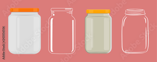 Empty glass jar without transparency