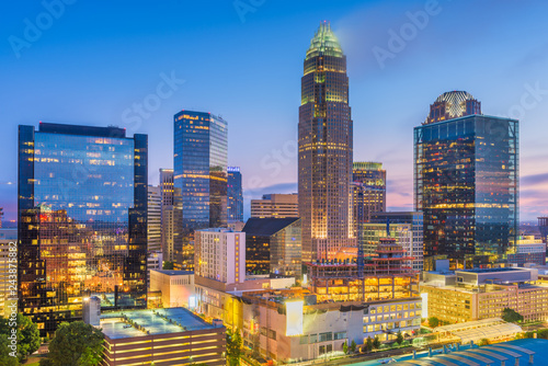 Charlotte, North Carolina, USA uptown skyline