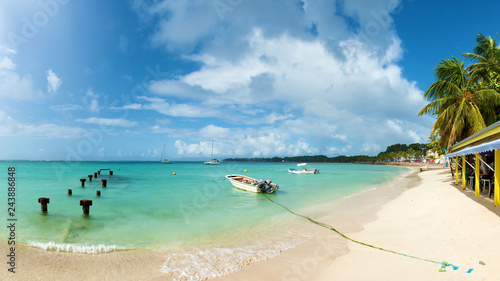 Saint Anne beach, Guadeloupe, French West Indies, panoramic view.