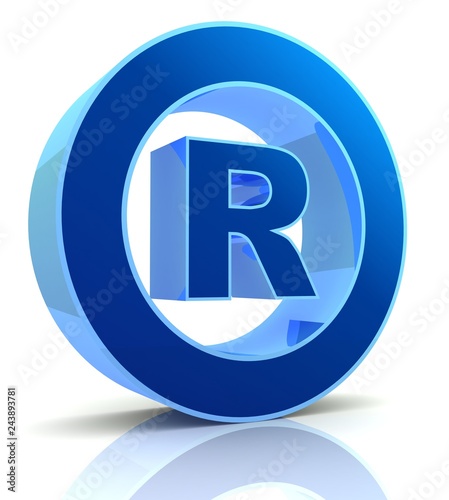 registered mark 3d illustration isolated