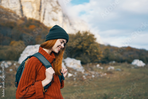 woman traveling with a backpack