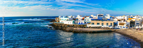 Scenic colorful traditional villages of Fuerteventura - El Cotillo. Canary islands