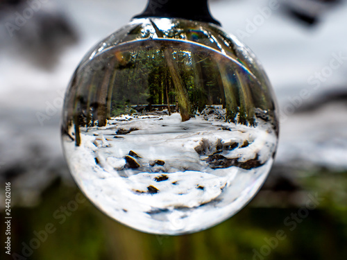 Frozen Snyder Creek in Glacier National Park