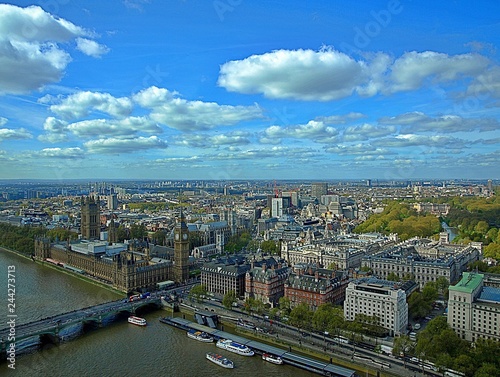 Beautiful aerial view of London in England
