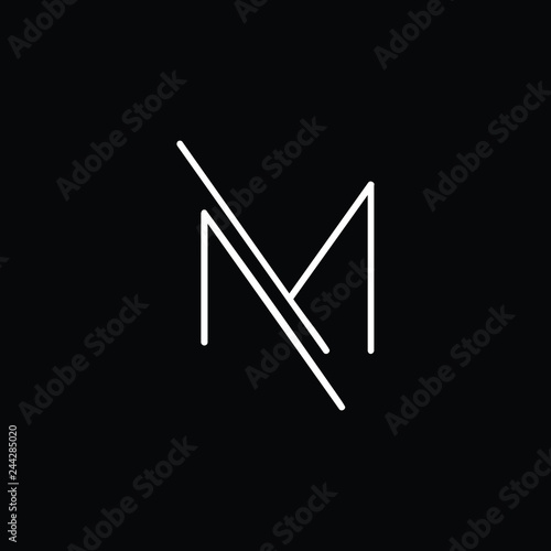 Creative and Minimalist Letter M Logo Design Icon, Editable in Vector Format in Black and White Color