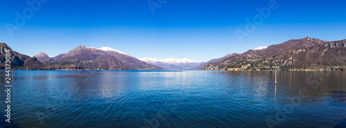 Panoramic view on Lake Como as seen from Bellagio pier
