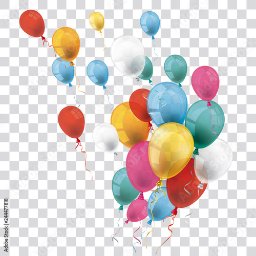 Colored Transparent Balloons Bunch Wind