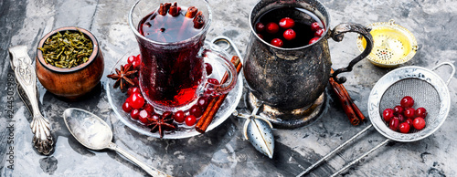 Hot tea with cranberry