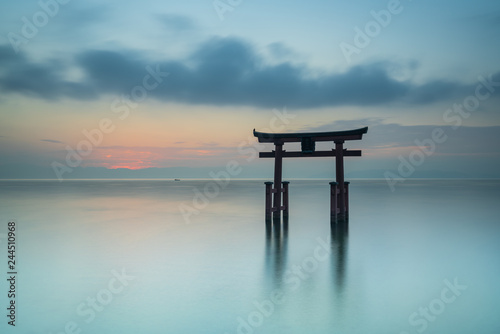 Gate of the Shirahige shrine on Biwa lake