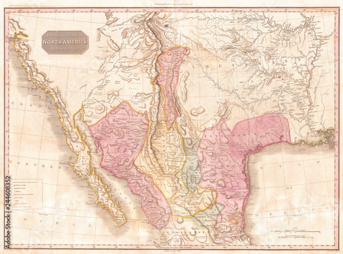 1818, Pinkerton Map of the American Southwest, California, Louisiana, New Mexico, Texas , John Pinkerton, 1758 – 1826, Scottish antiquarian, cartographer, UK