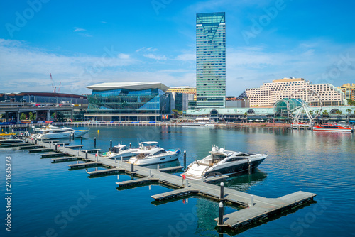 darling harbor in sydney, australia