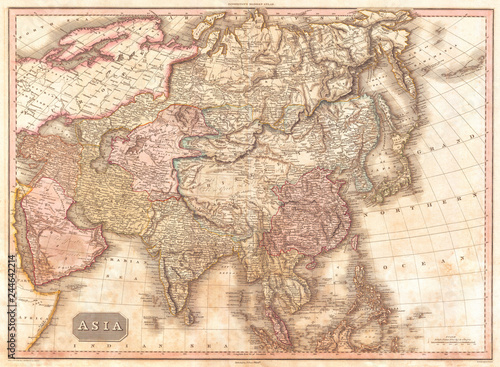 1818, Pinkerton Map of Asia, John Pinkerton, 1758 – 1826, Scottish antiquarian, cartographer, UK