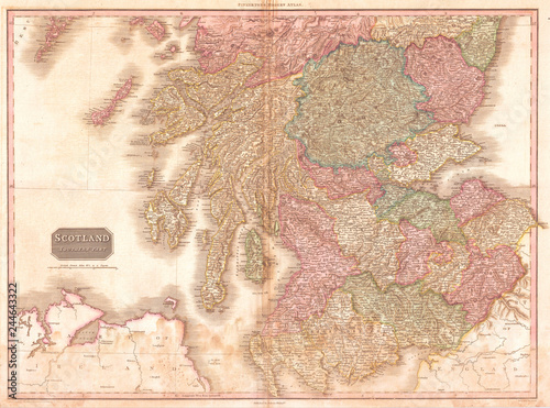 1818, Pinkerton Map of Southern Scotland, John Pinkerton, 1758 – 1826, Scottish antiquarian, cartographer, UK