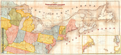 1853, Andrews Map of the Great Lakes and St. Lawrence Basin