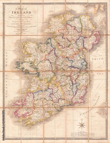 1853, Wyld Pocket or Case Map of Ireland