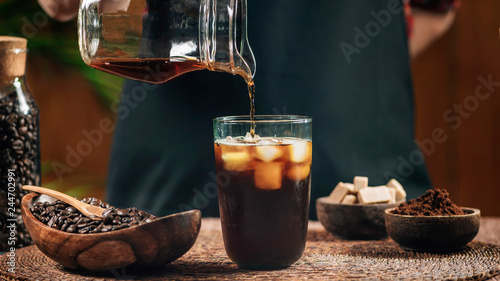 Pouring Cold Brew Coffee