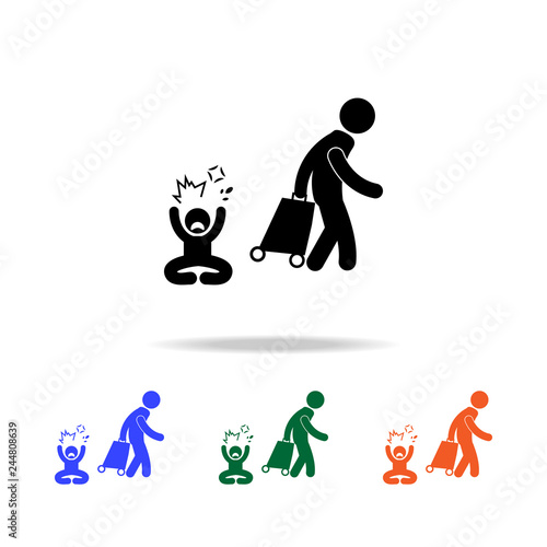 leave the family one of the parents multicolor icons