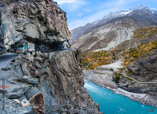 World's most dangerous road in the Karakorum mountains