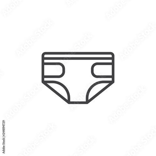 Baby absorbent diaper line icon. linear style sign for mobile concept and web design. Baby Diaper outline vector icon. Symbol, logo illustration. Pixel perfect vector graphics